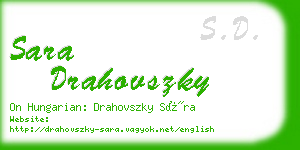 sara drahovszky business card